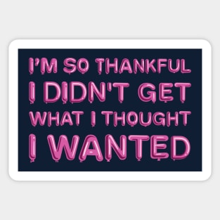 "I'm so thankful" in pink balloons Sticker